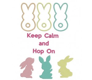 Stickdatei - Keep calm and Hop on 2